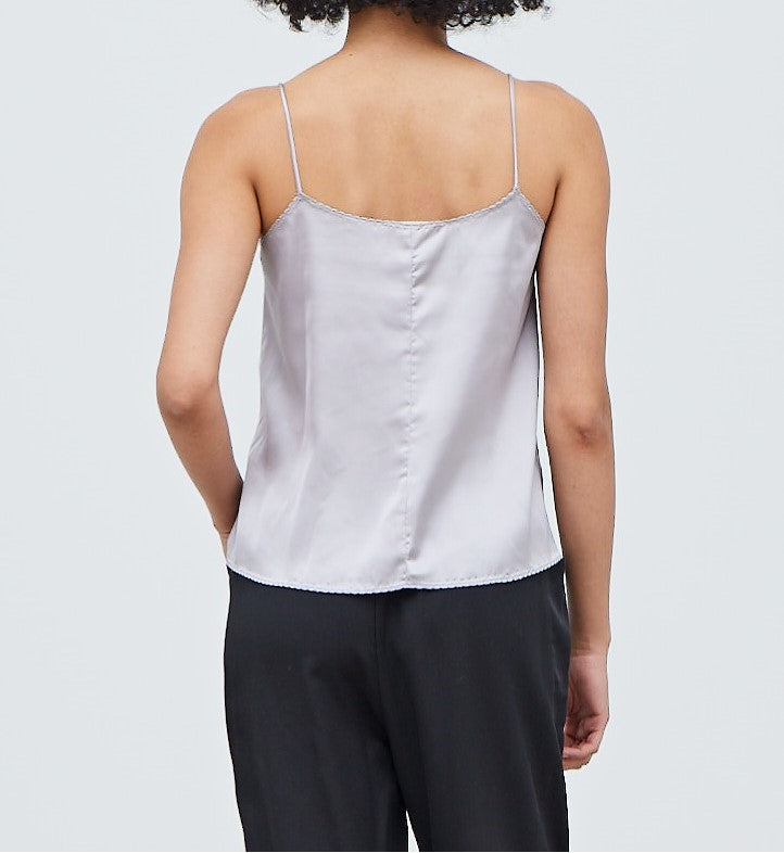 SCALLOP EDGE SATIN TANK