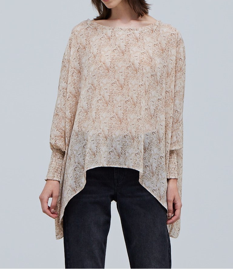 SMOCKED SLEEVE BLOUSE