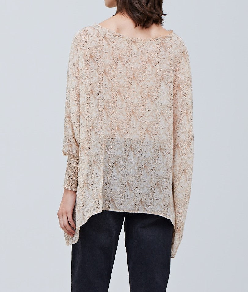 SMOCKED SLEEVE BLOUSE
