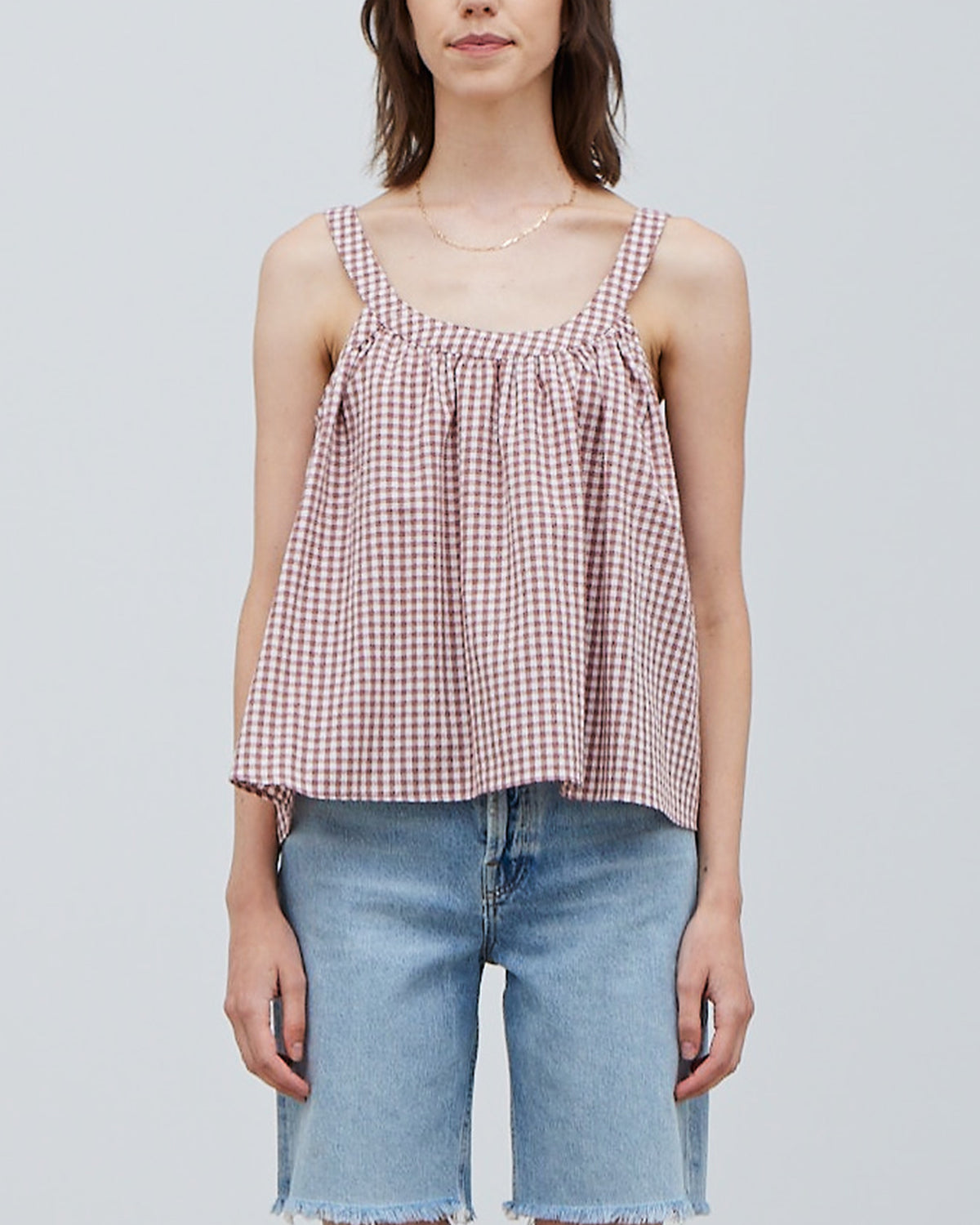 PLAID FABRIC TOP