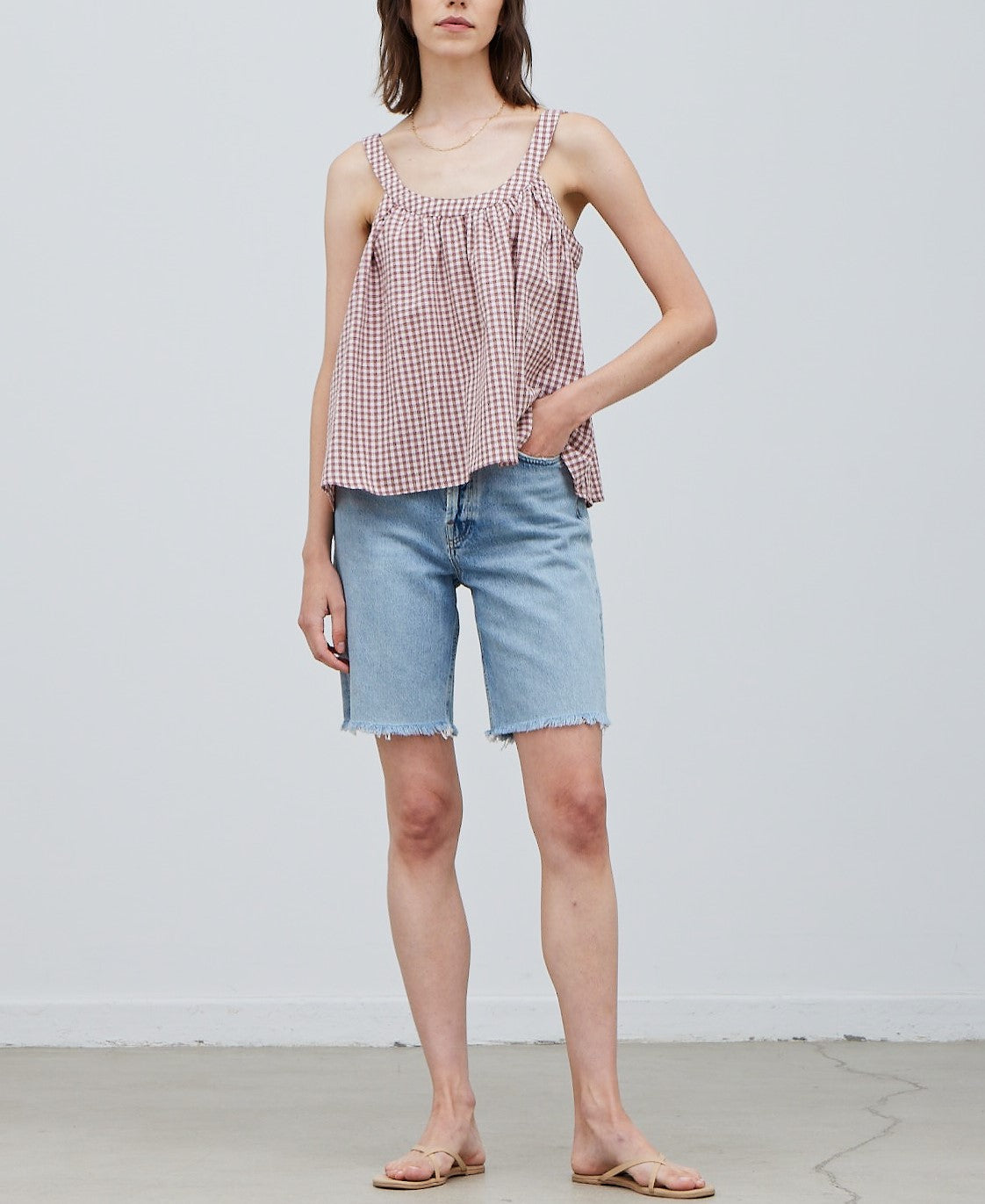 PLAID FABRIC TOP