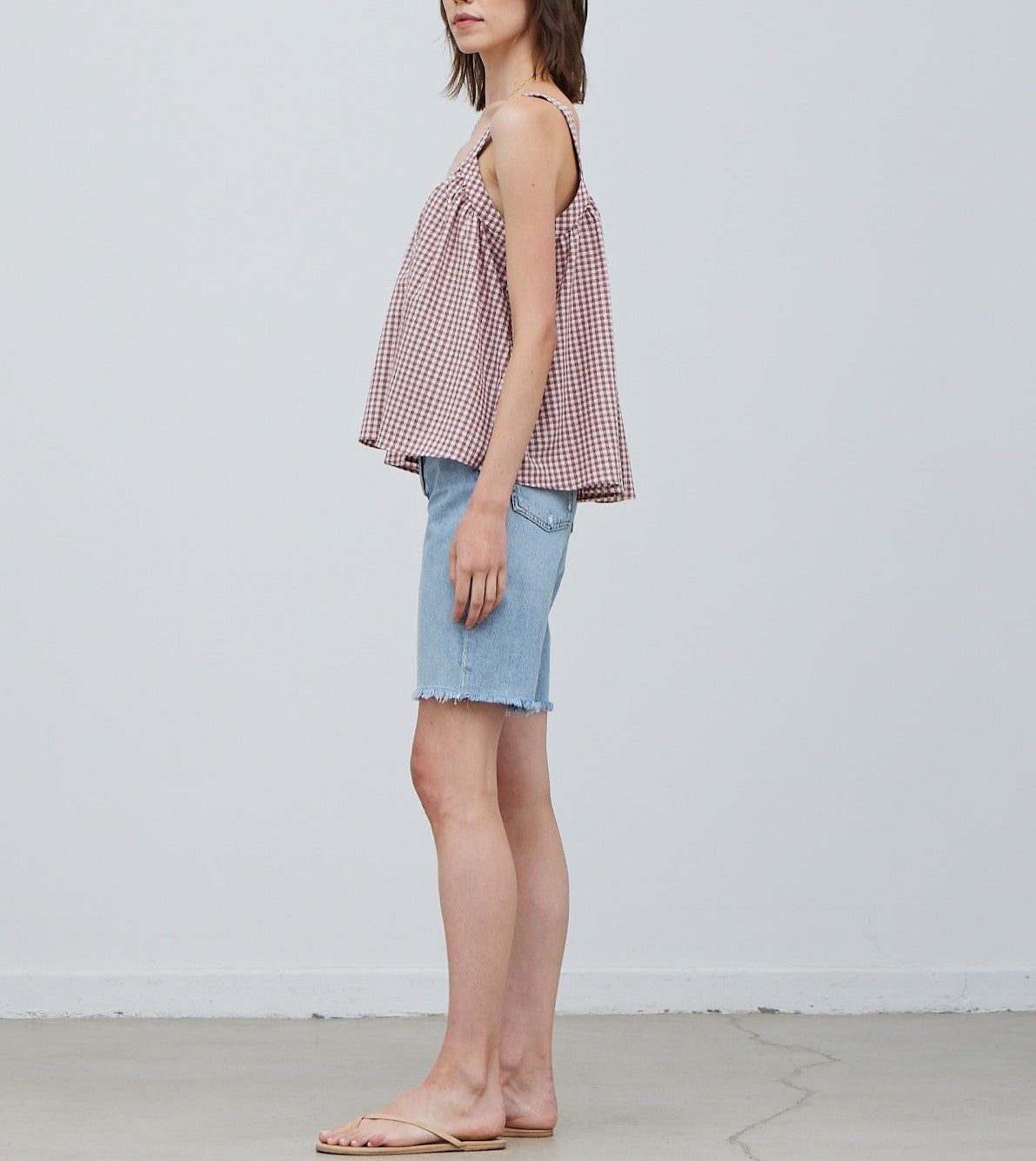 PLAID FABRIC TOP