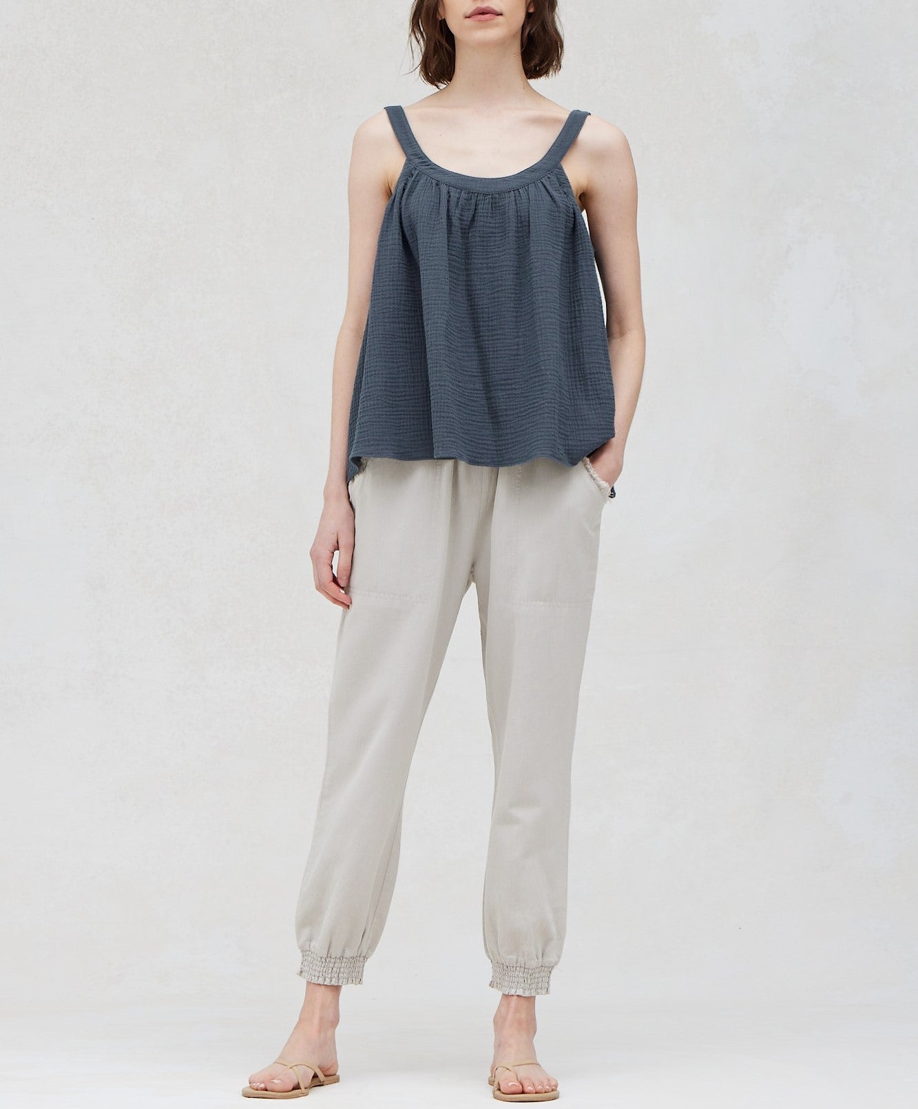 SOLID GAUZE TOP