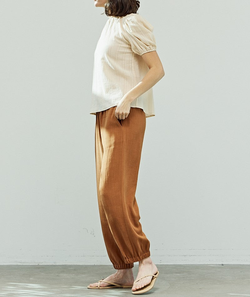BACK TIE PUFF SLEEVE BLOUSE