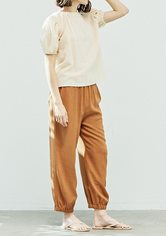 BACK TIE PUFF SLEEVE BLOUSE