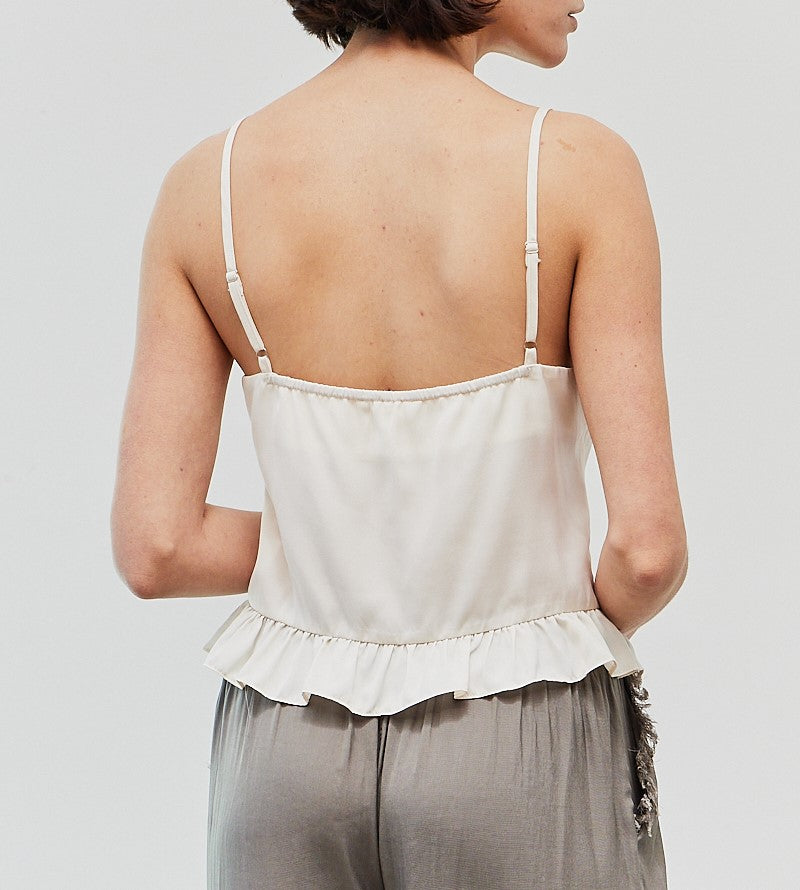 SATIN PEPLUM TANK