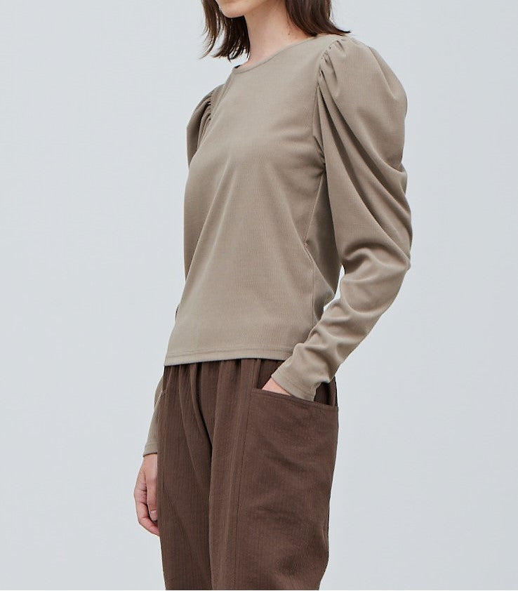 BASIC SHIRRING SLEEVE BLOUSE