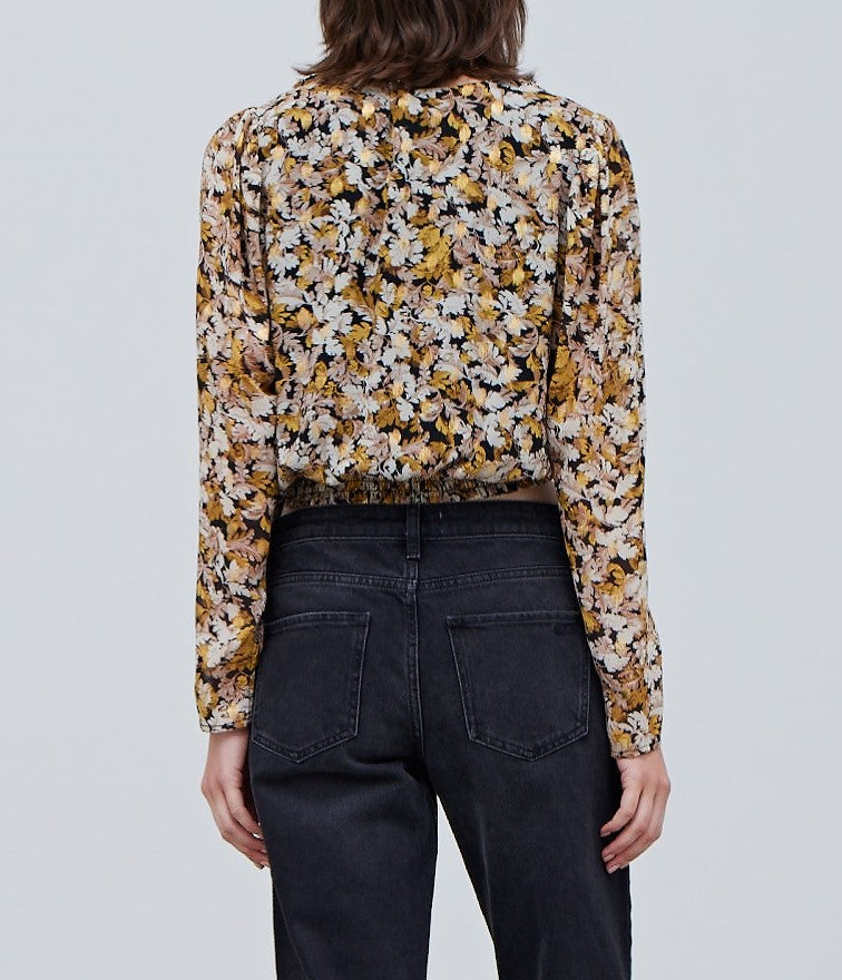 METALLIC SURPLICE TOP