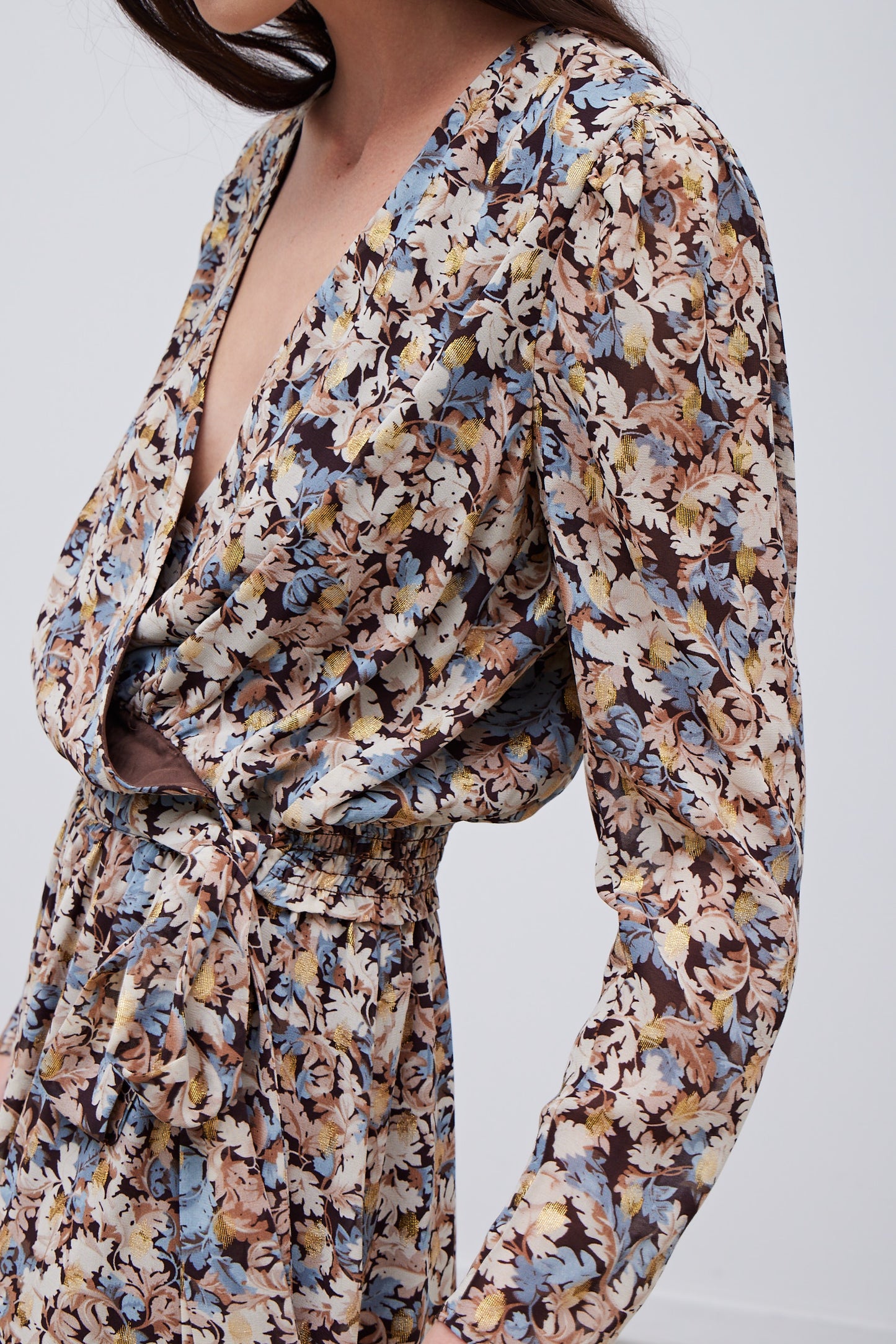 METALLIC SURPLICE TOP