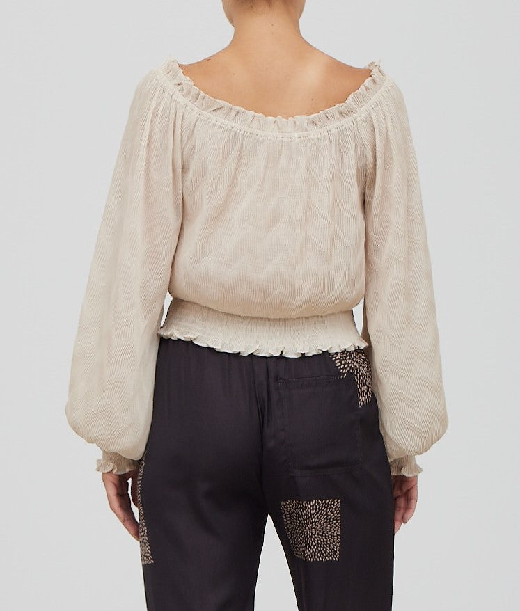 OFF THE SHOULDER TEXTURED TOP