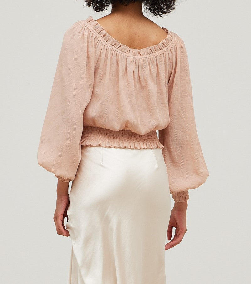 OFF THE SHOULDER TEXTURED TOP