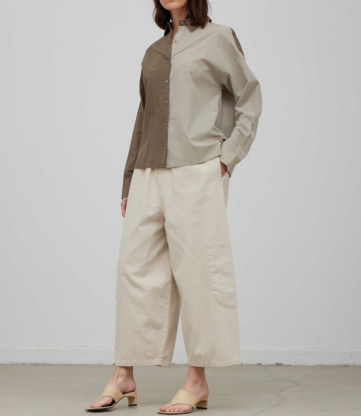 COLOR BLOCK BUTTON UP SHIRT