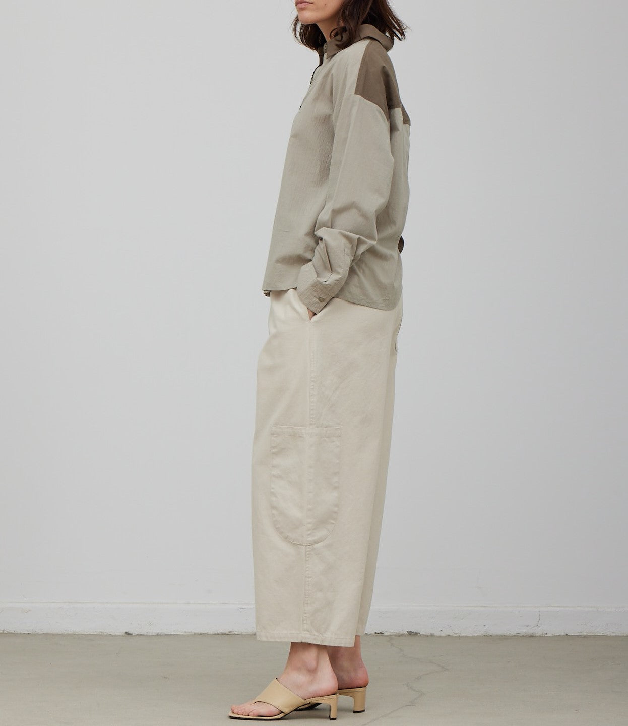 COLOR BLOCK BUTTON UP SHIRT