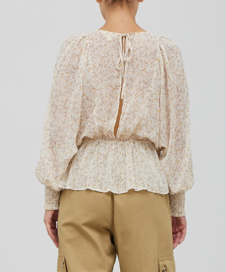 DOLMAN SLEEVE PRINTED BLOUSE