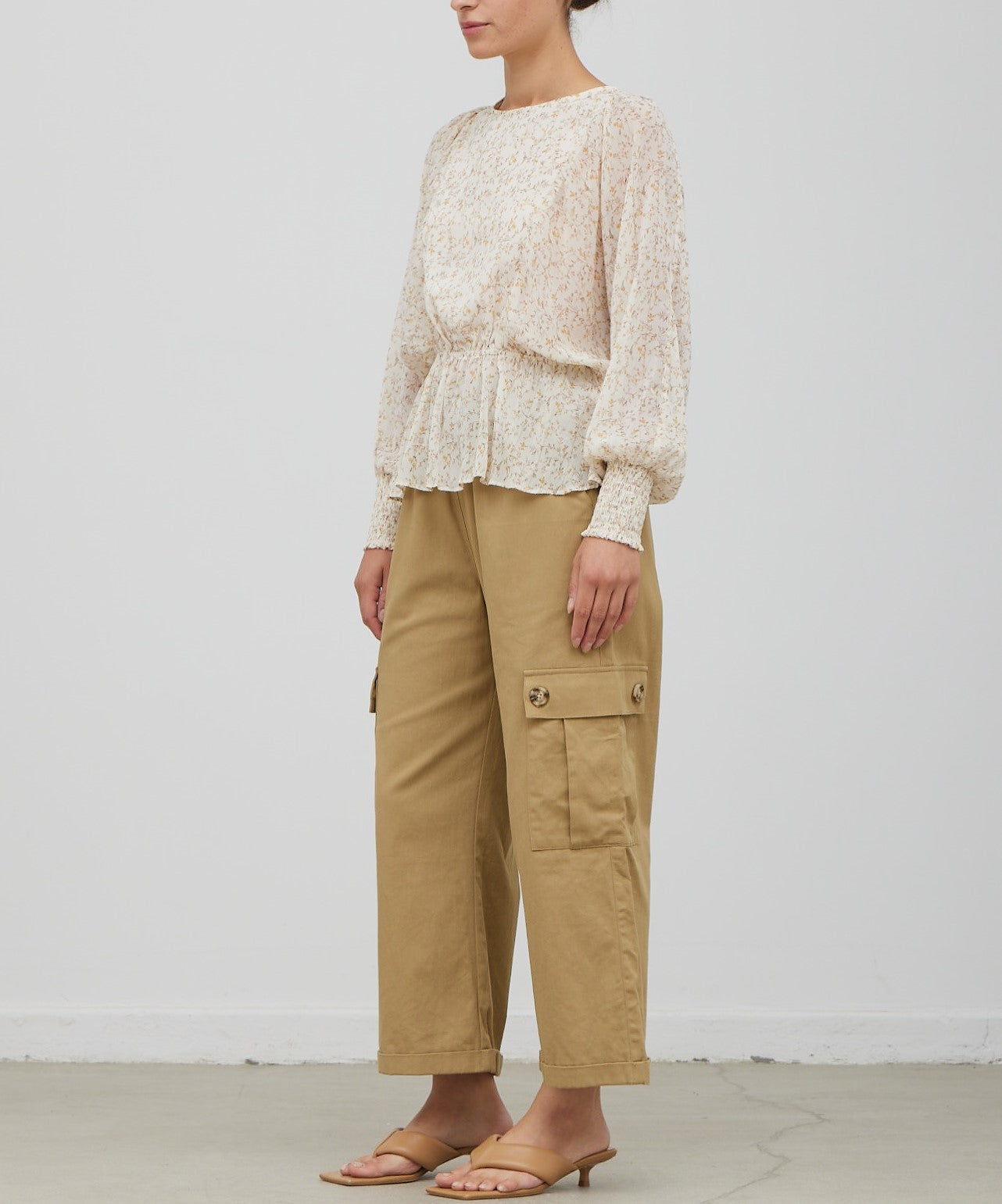 DOLMAN SLEEVE PRINTED BLOUSE