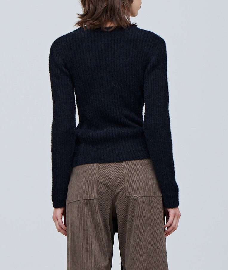 SIDE TIE RIB SWEATER