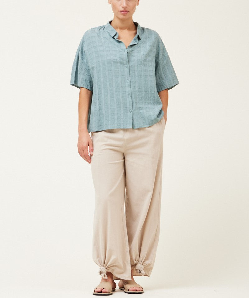 SQUARE TEXTURE SHORT SLEEVE SHIRT