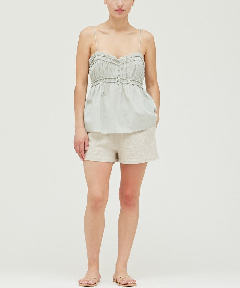 RUFFLE DETAIL CAMI TOP
