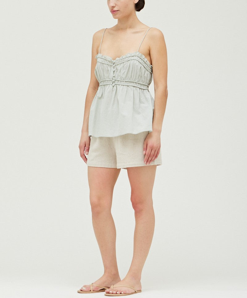 RUFFLE DETAIL CAMI TOP