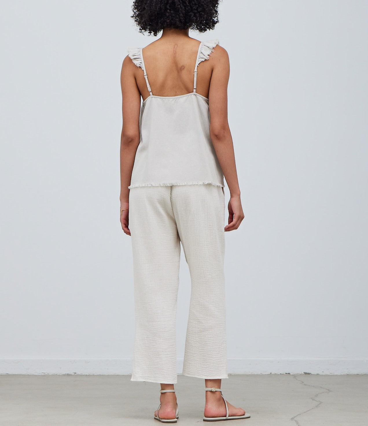ACID WASHED RUFFLE TWILL TANK