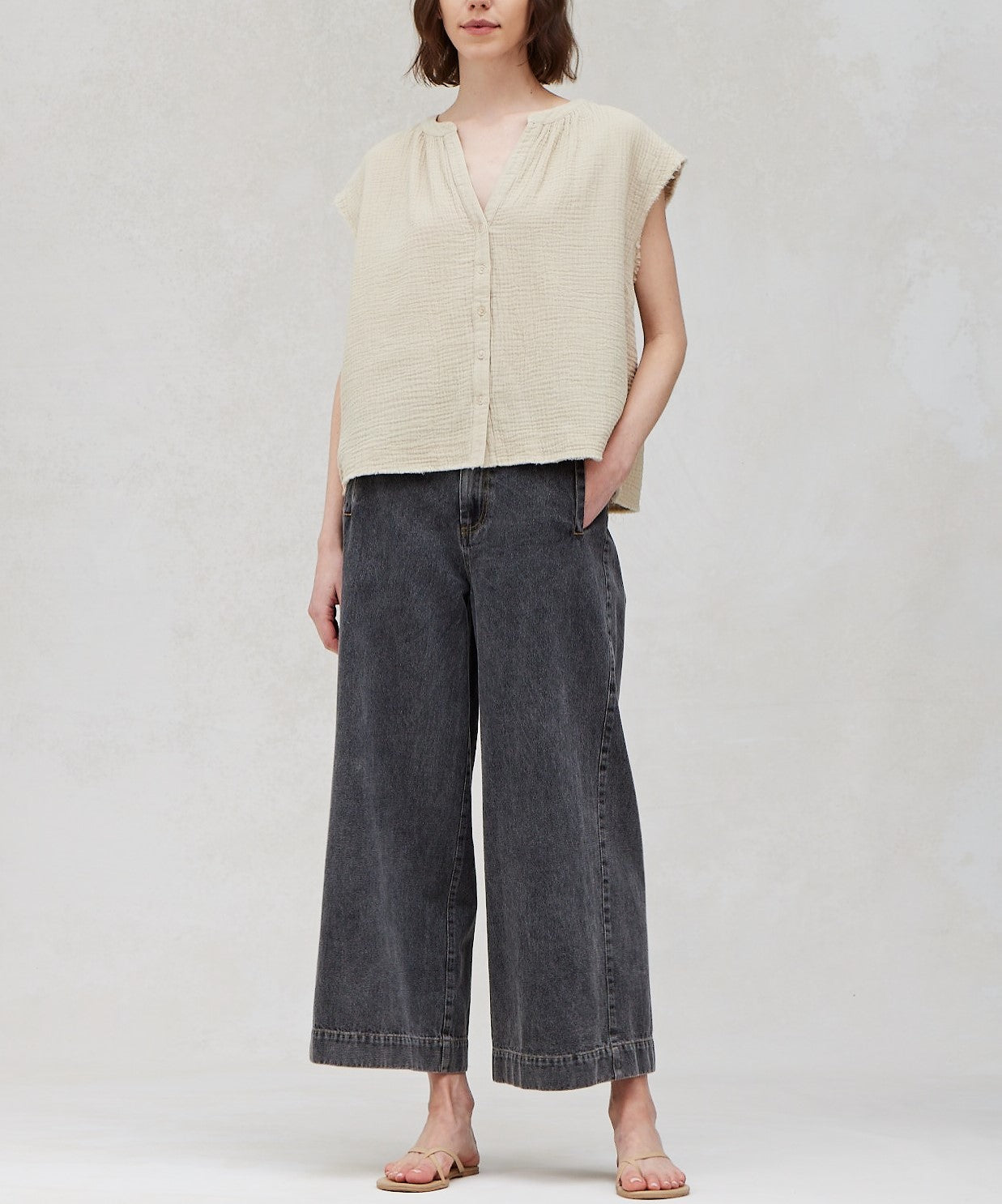 BOXY GAUZE TOP