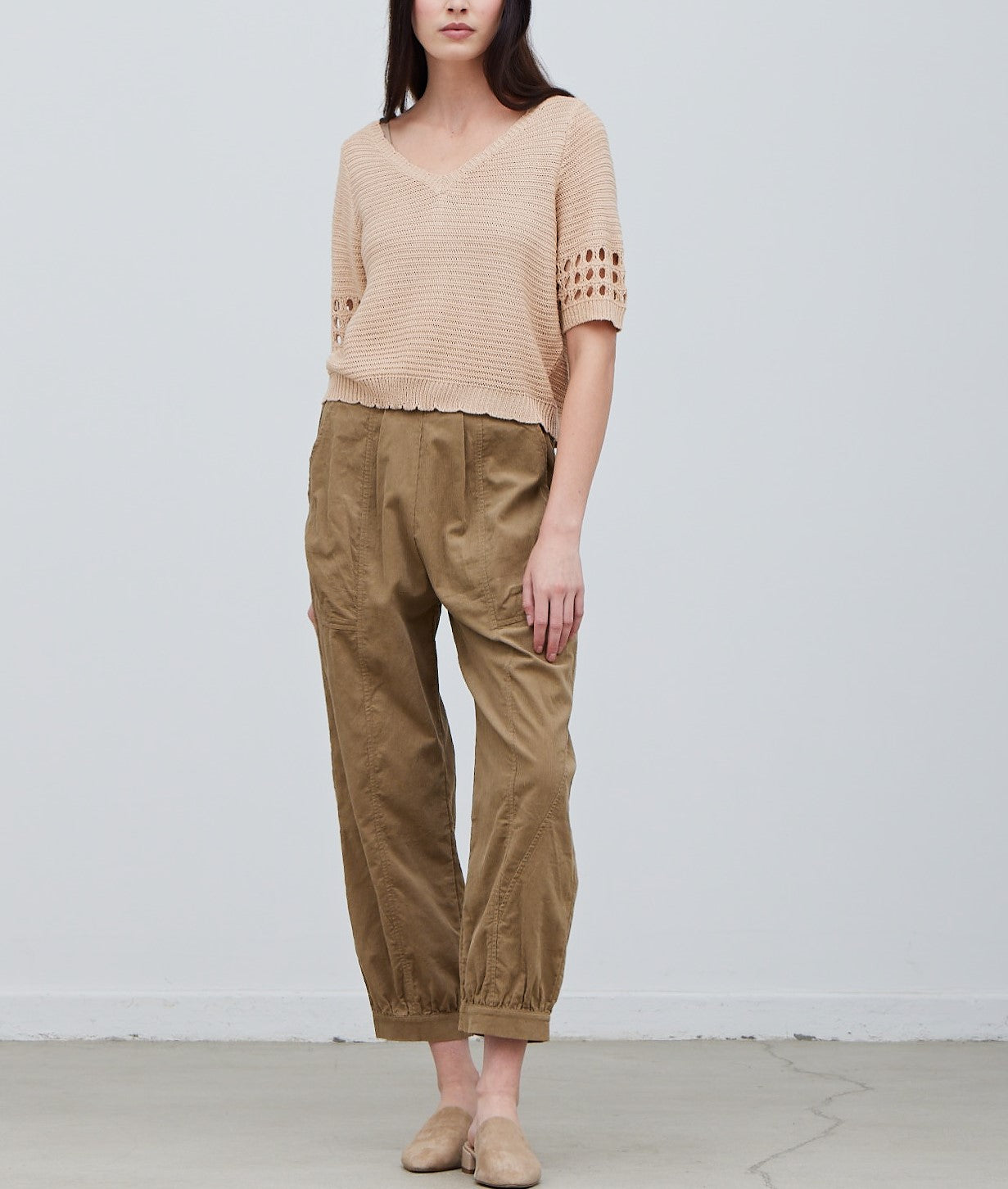 KNIT SCALLOP EDGE TOP