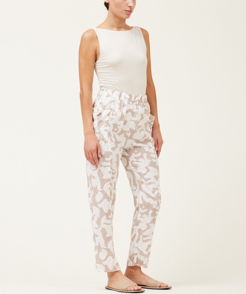 SIDE POCKET COTTON PRINT PANT