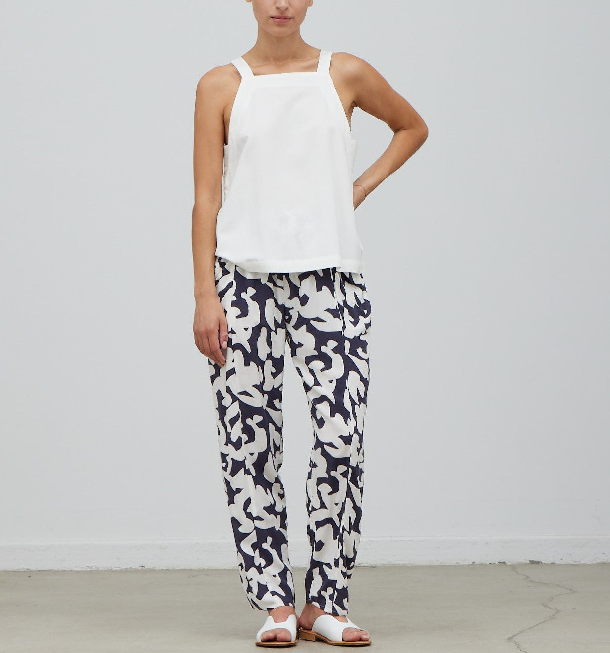 SIDE POCKET COTTON PRINT PANT