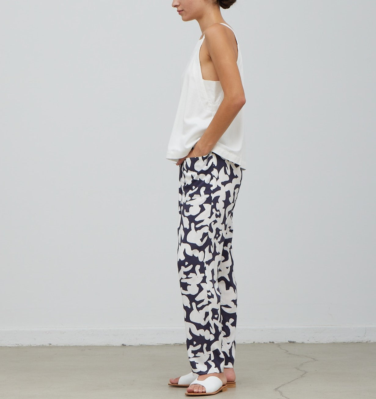 SIDE POCKET COTTON PRINT PANT