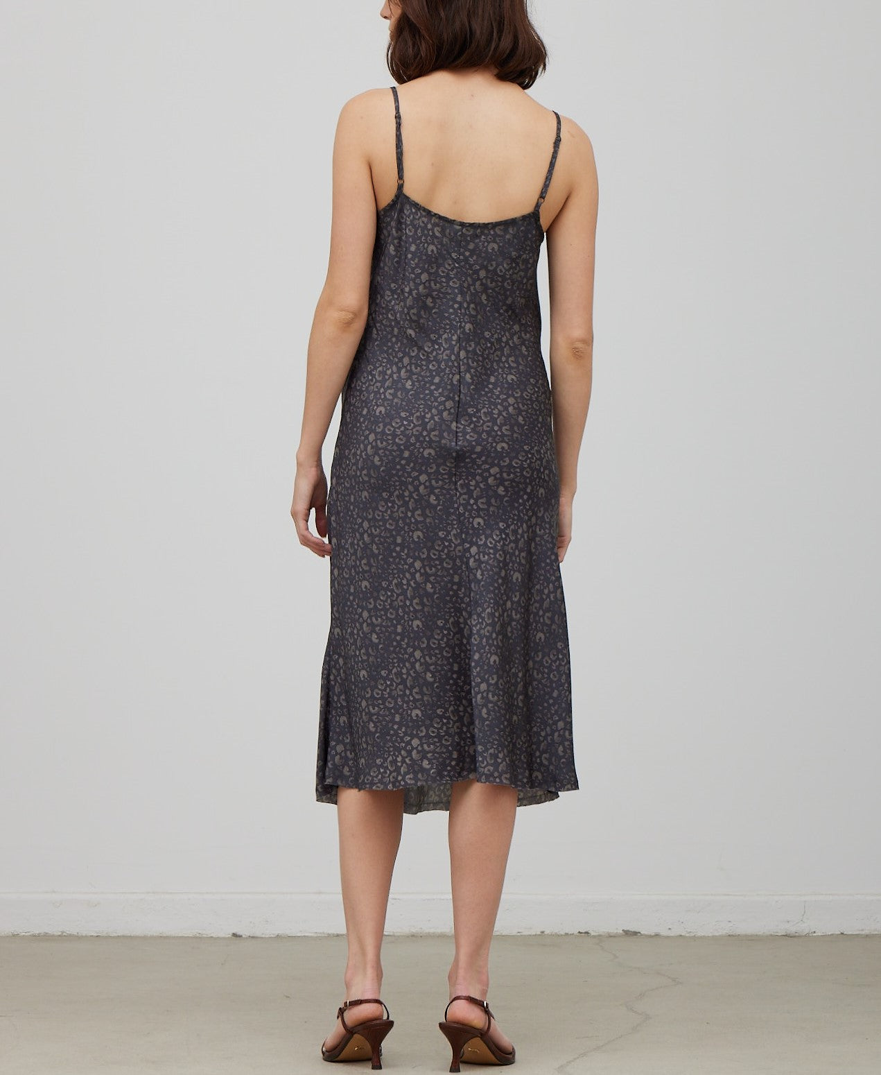 LEOPARD SATIN SLIP DRESS