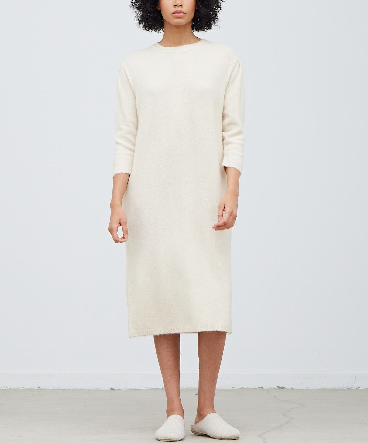 PLAIN SWEATER MIDI DRESS