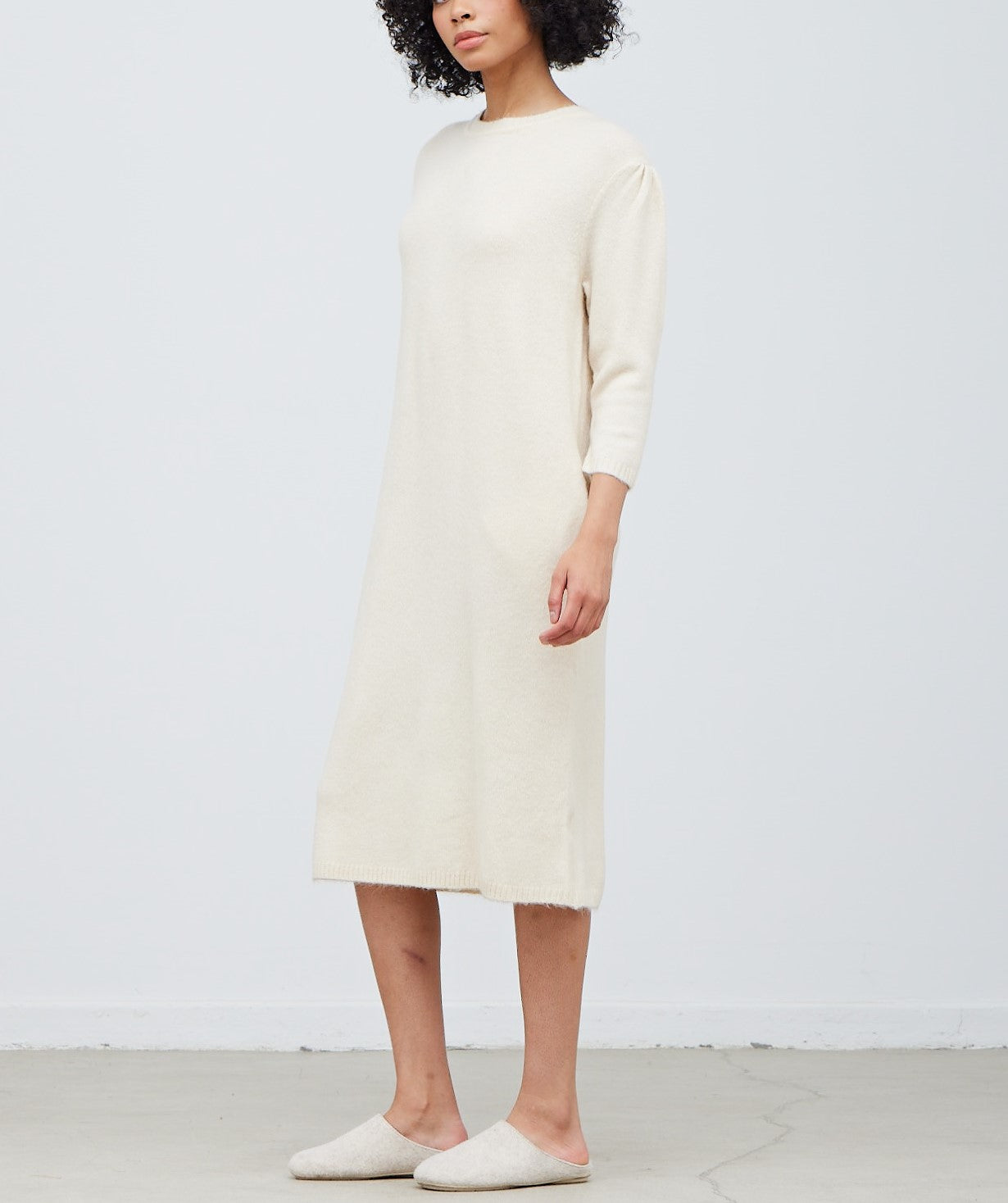 PLAIN SWEATER MIDI DRESS