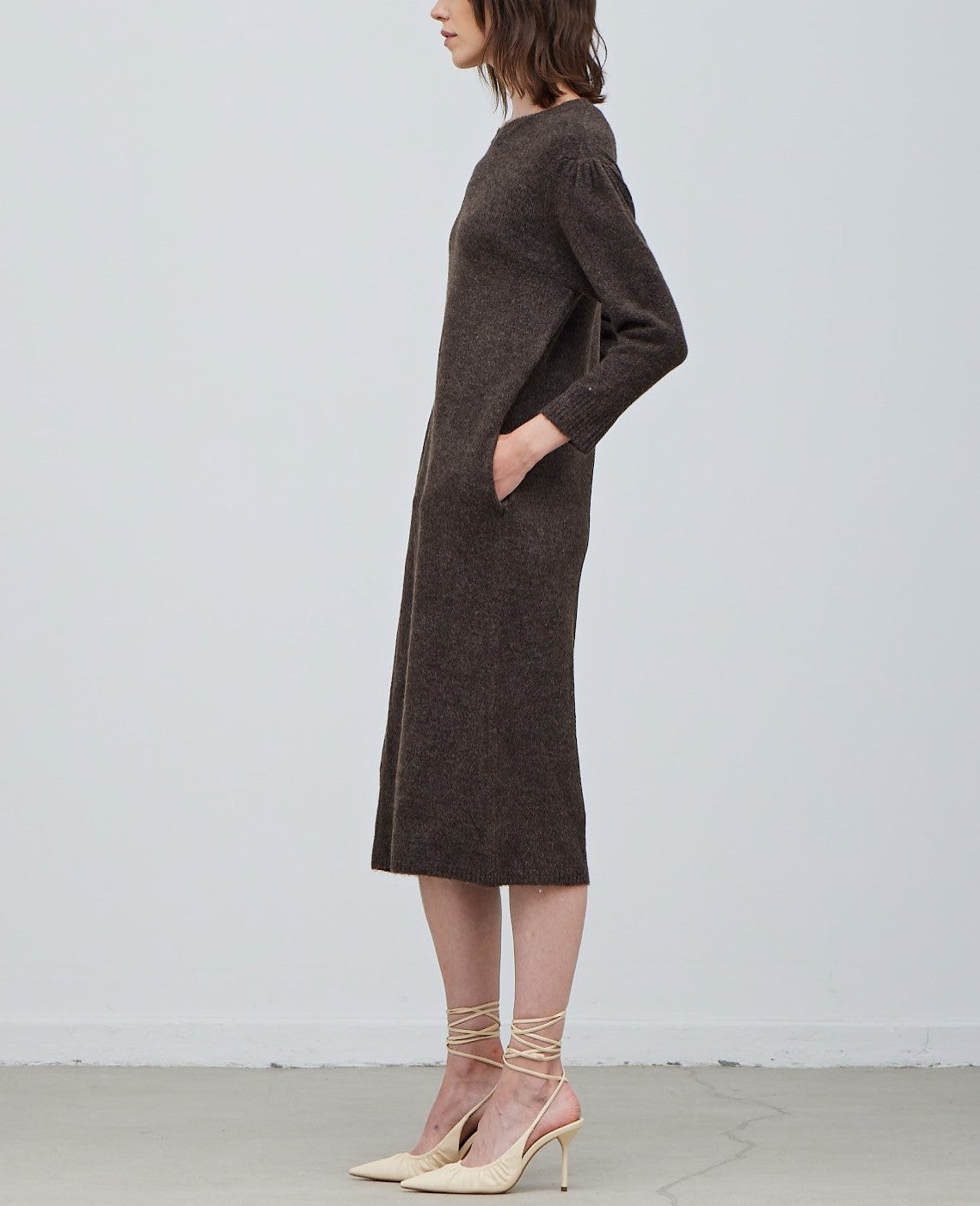 PLAIN SWEATER MIDI DRESS