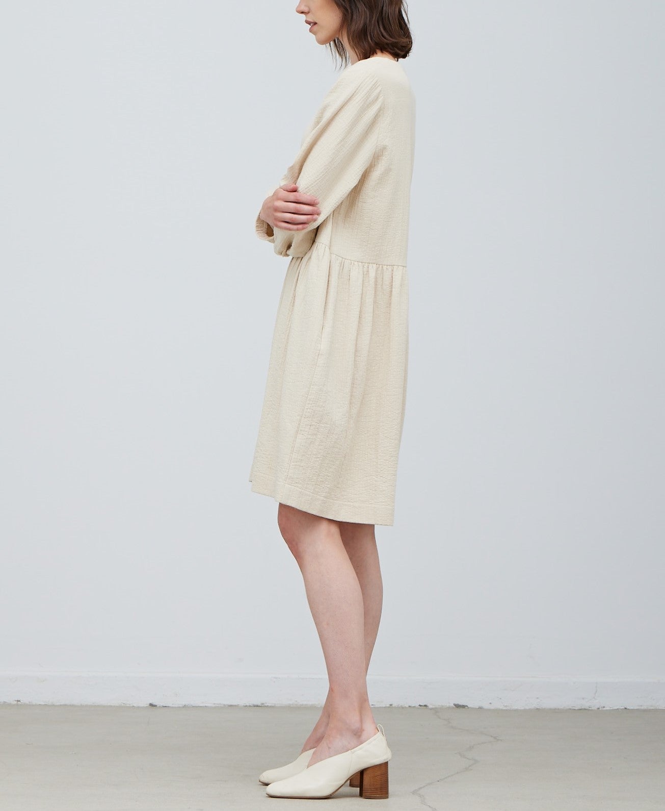 OVERFIT BUTTON DOWN MIDI DRESS