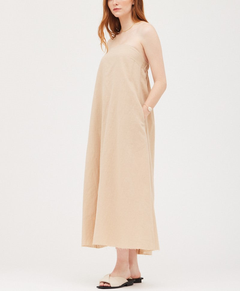 STRAPLESS COLUMN DRESS