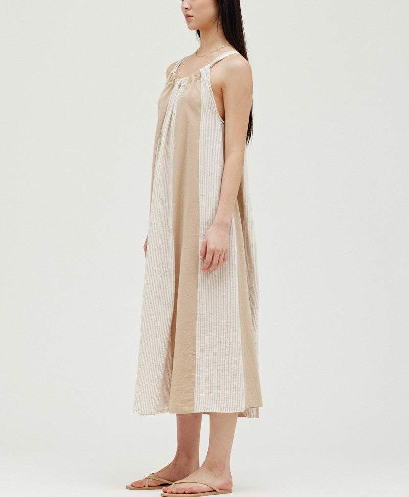 VERTICAL CONTRAST MAXI DRESS
