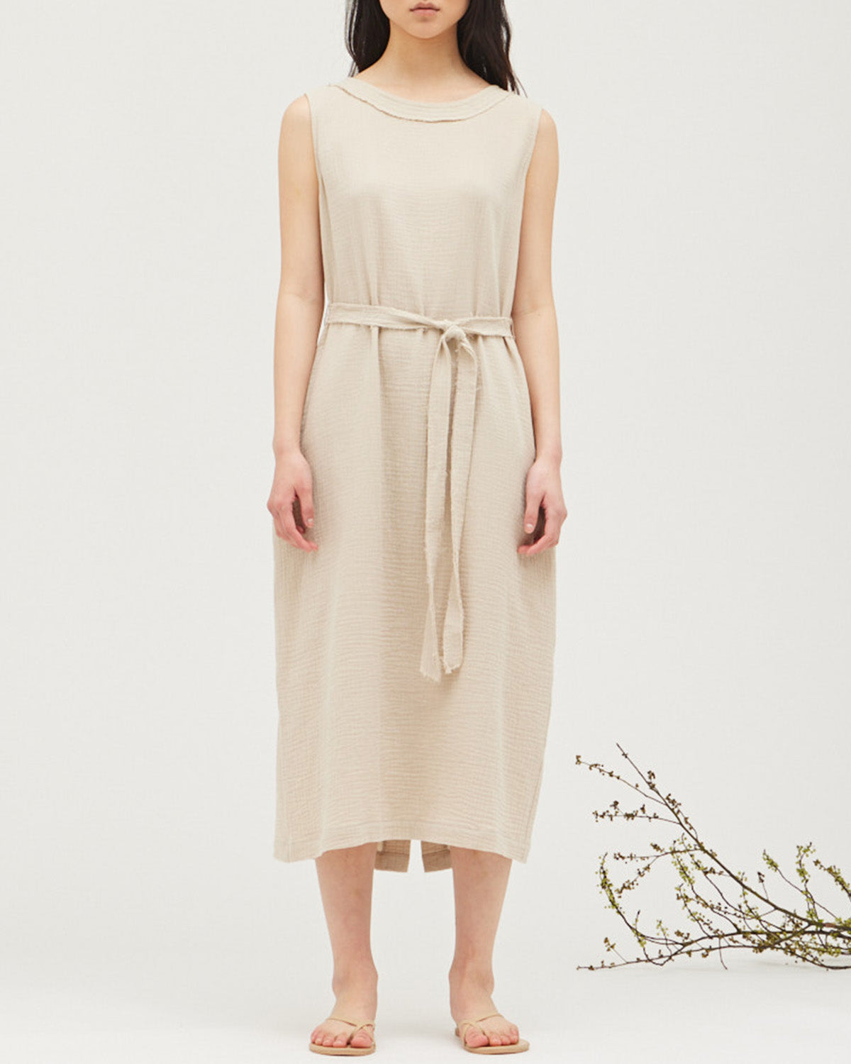 COTTON GAUZE SHEATH DRESS