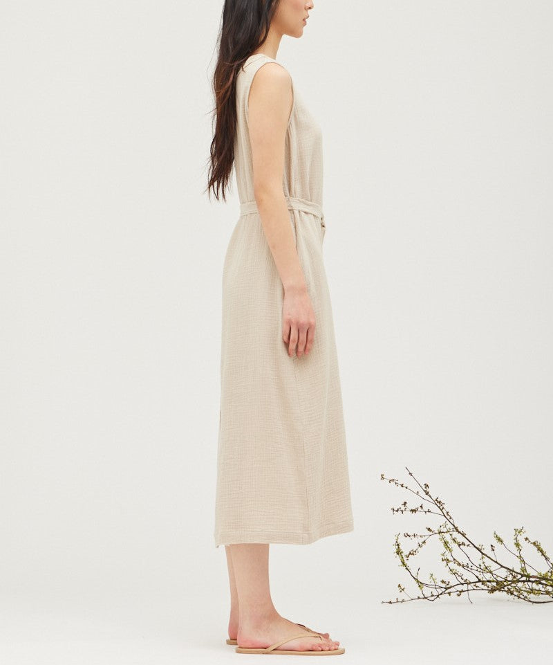 COTTON GAUZE SHEATH DRESS