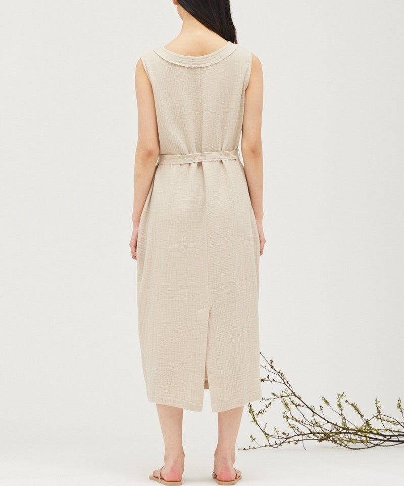 COTTON GAUZE SHEATH DRESS