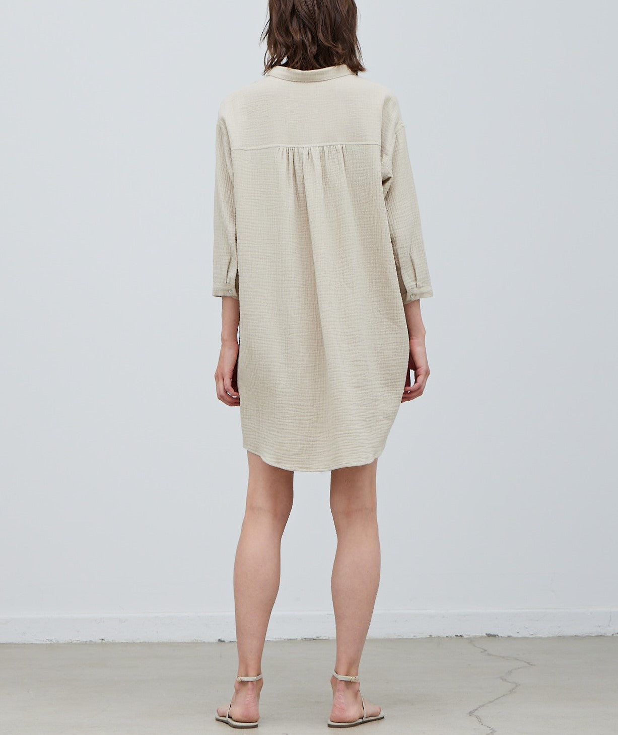 COTTON DOUBLE GAUZE SHIRT DRESS