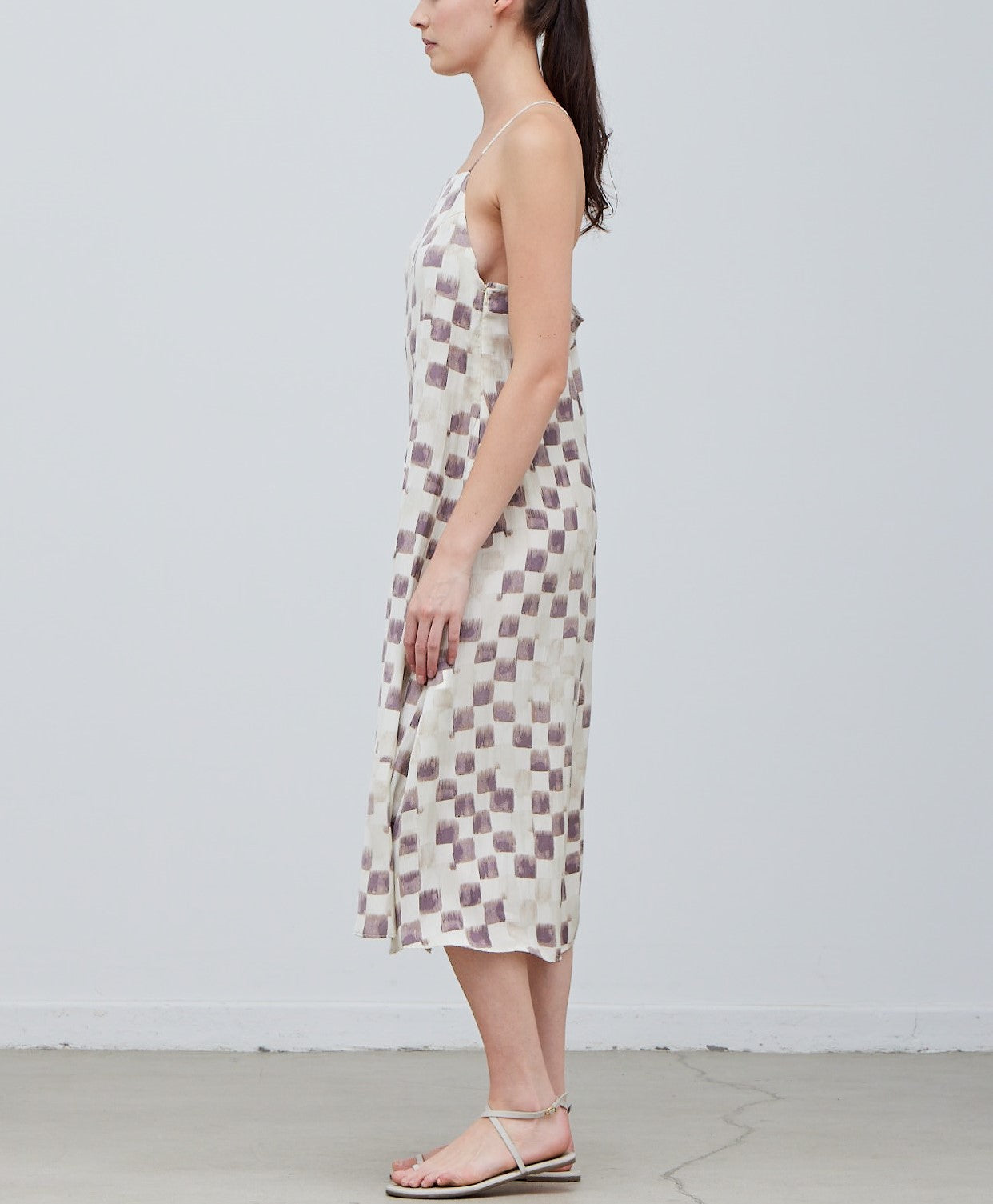 CHECKER PRINT SLIP DRESS