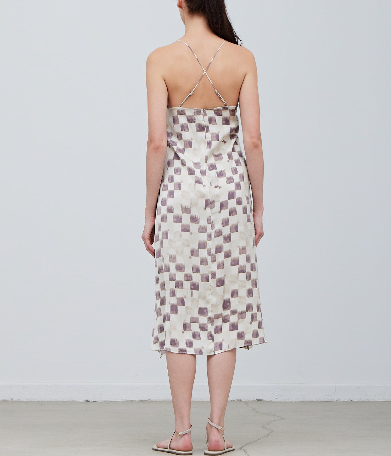 CHECKER PRINT SLIP DRESS