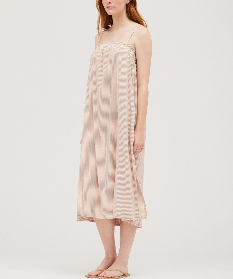COTTON STRIPE LOOSE COLUMN DRESS