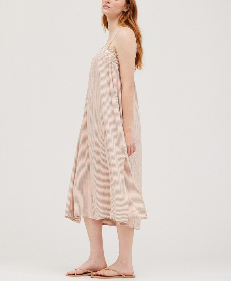 COTTON STRIPE LOOSE COLUMN DRESS