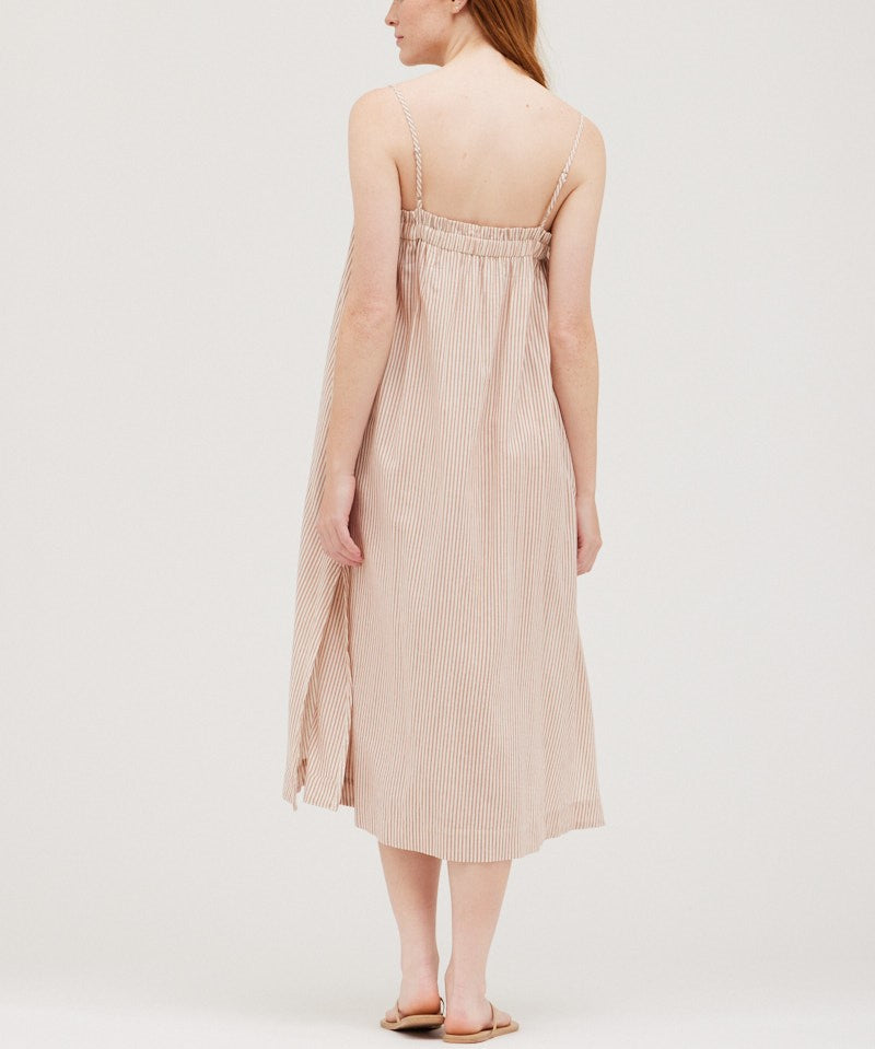 COTTON STRIPE LOOSE COLUMN DRESS