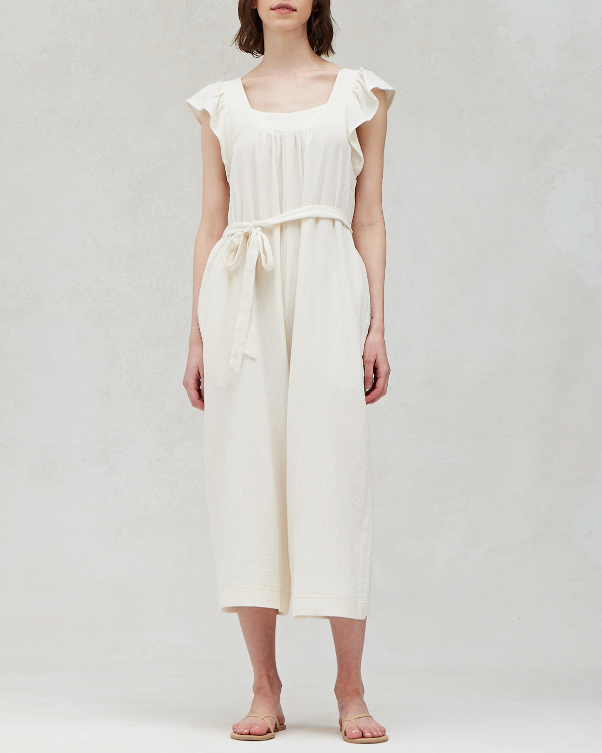 SOLID GAUZE JUMPSUIT