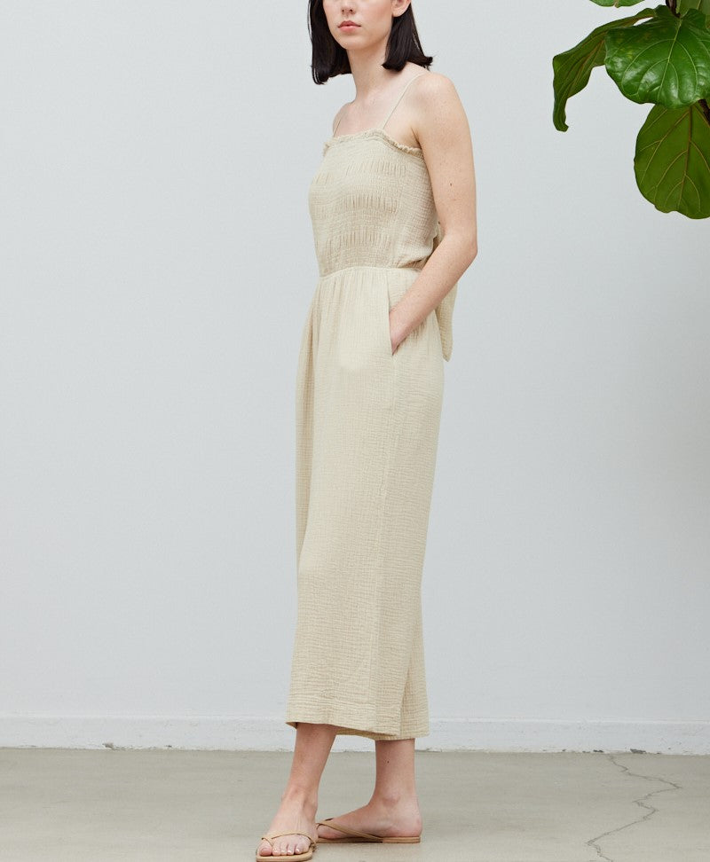 GAUZE TIED JUMPSUIT