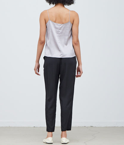 SCALLOP EDGE SATIN TANK