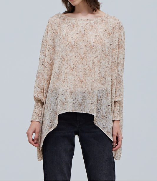 SMOCKED SLEEVE BLOUSE
