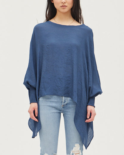 SMOCKED SLEEVE BLOUSE